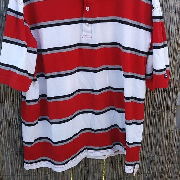 Bugle Boy Mens Striped Polo Red Black White XXL - Picture 4 of 13